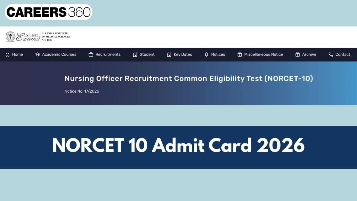 AIIMS NORCET 10 2026 Admit Card (April 8): Hall Ticket Download Link